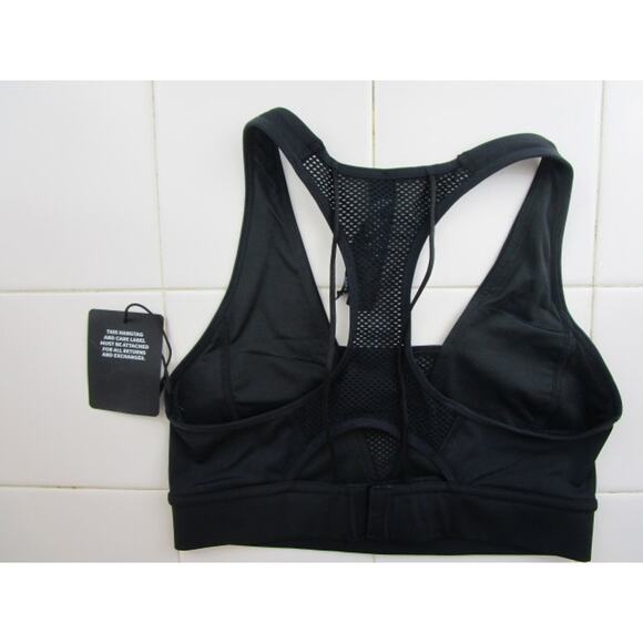 Savage X Fenty Halter Sports Bra Mesh Low Impact Black Bra Women's Medium - Picture 2 of 3